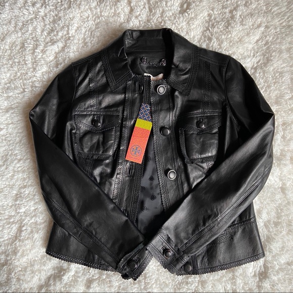 Nwt Tory Burch Black Leather Jacket 